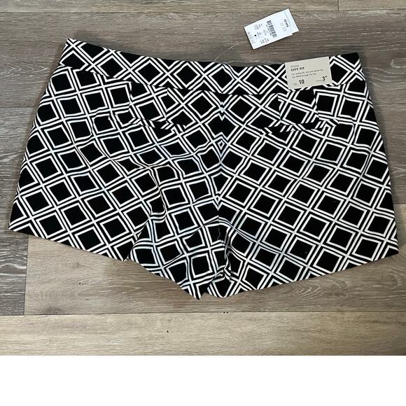 J. Crew Factory City Fit Chino Shorts Black and White  size 10 - Picture 2 of 3